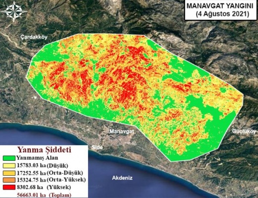 GTÜ  orman yangınlarının etkili olduğu alanları haritalandırdı
