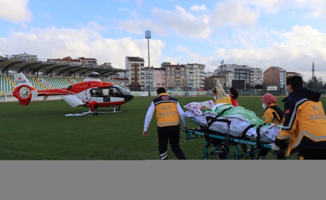 Kırklareli'nde 76 yaşındaki hasta hava ambulansıyla İstanbul'a sevk edildi