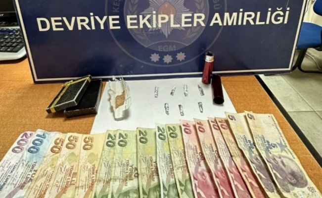 Edirne Keşan'da polis üzerinde uyuşturucu ile yakaladı
